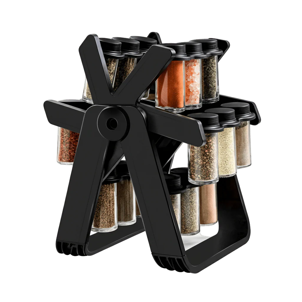 18 Jar Rotating Spice Rack 360 Degree Kitchen Organizer