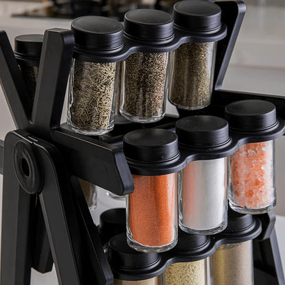 18 Jar Rotating Spice Rack 360 Degree Kitchen Organizer