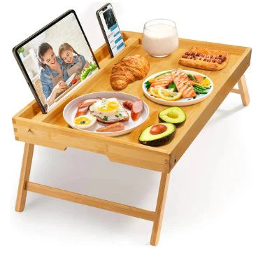 Bamboo Bed Tray Table Foldable Breakfast Laptop Desk