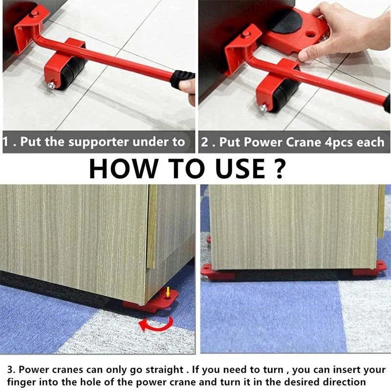 Heavy Duty Furniture Moving Tool Kit With Wheels For Easy Lifting and Moving